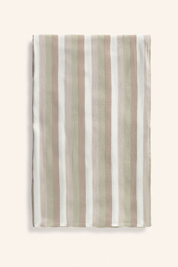 Calma House Green striped cotton bedspread Luxor 240x260 green