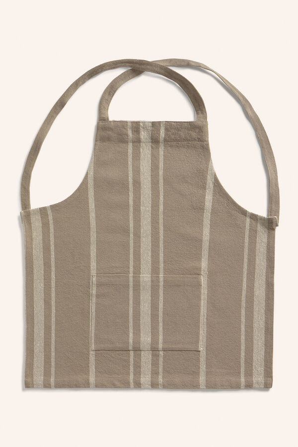 Calma House Avental de algod&atilde;o riscas Sorento cinzento