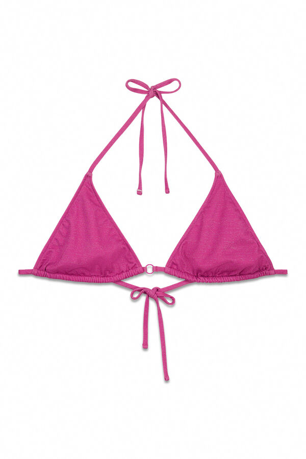 Women'secret Pink shimmer triangle bikini top pink