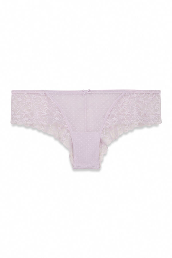Women'secret Lilac lace Brazilian wide panty pink
