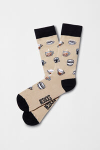 Besocks Calcetines altos Besocks de caf&eacute; de algod&oacute;n org&aacute;nico