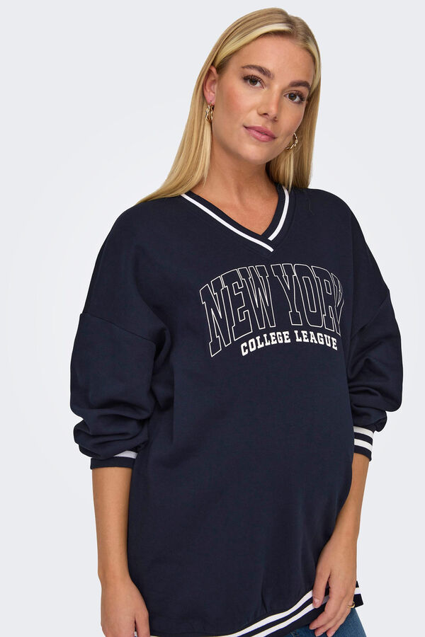Only Maternity Sudadera cuello pico maternity azul