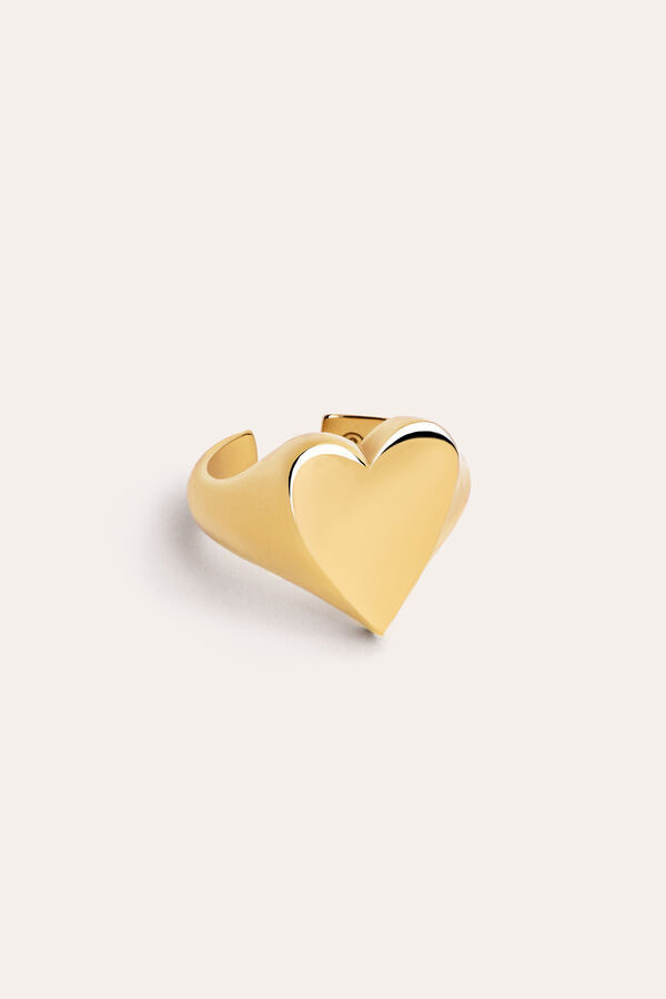 Womensecret Lovely Heart gold-plated ring Žuta