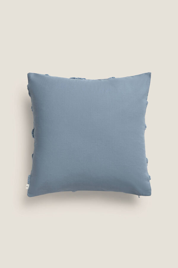 Textura Funda coj&iacute;n bordado hojas azul