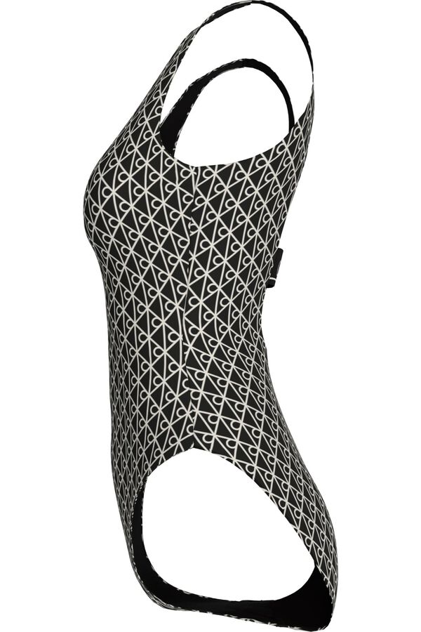 Calvin Klein Printed backless swimsuit grey