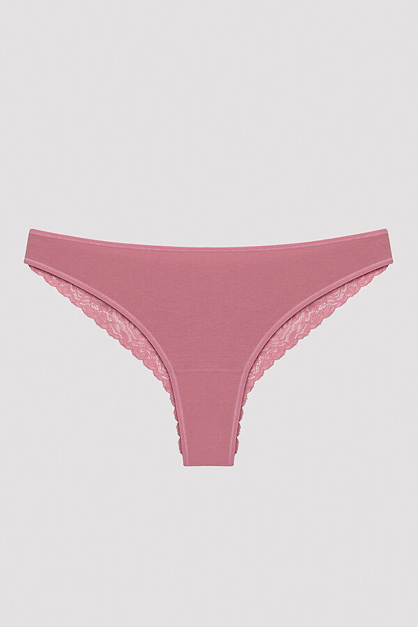 Womensecret Love Lace Detail 3 Pack Brazilian Panties imprimé