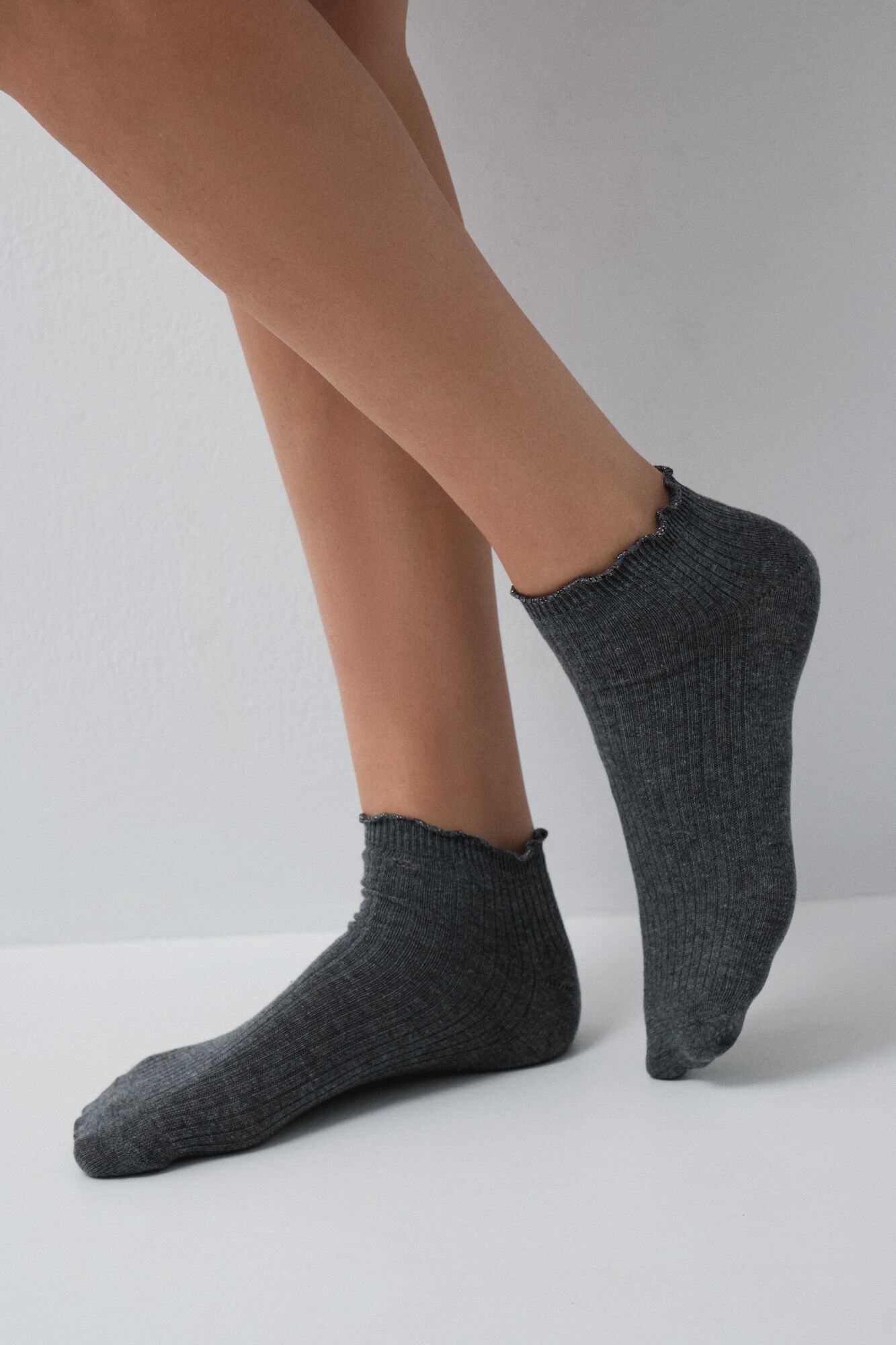 Women'secret Grey lurex 3-pack ankle socks