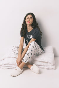 Women'secret Grey 100% cotton printed pyjamas MAFALDA