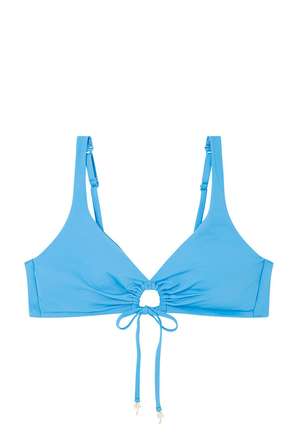 Womensecret Top bikini alta capacidad halter azul azul