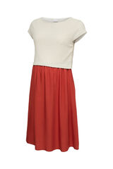 Mamalicious Double fabric short maternity dress white