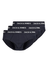 Jack & Jones Pack de 3 slips lisos de algod&oacute;n blue