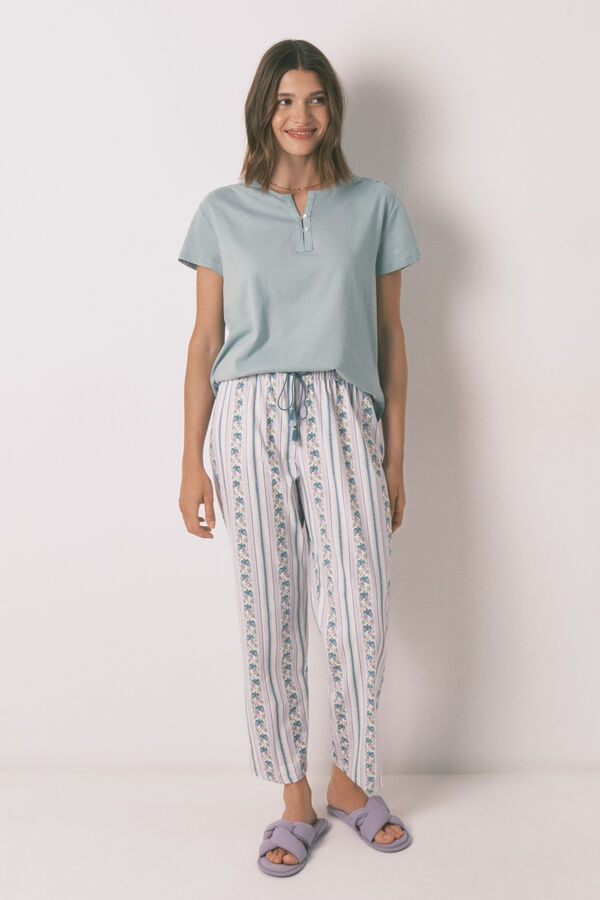 Women'secret Majica kratak rukav od 100% pamuka zelene boje Zelena