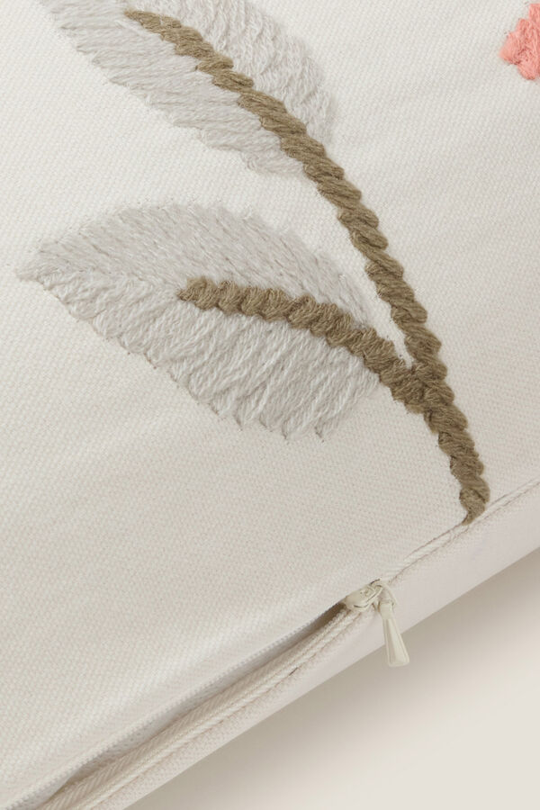 Textura Floral embroidery cushion cover red