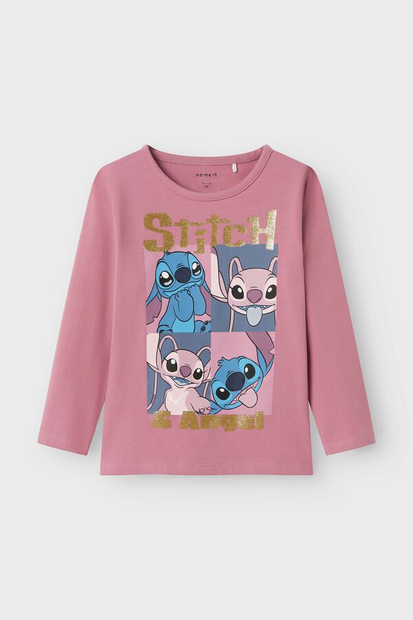 Name it Lilo & Stitch Glitzer-T-Shirt Rosa