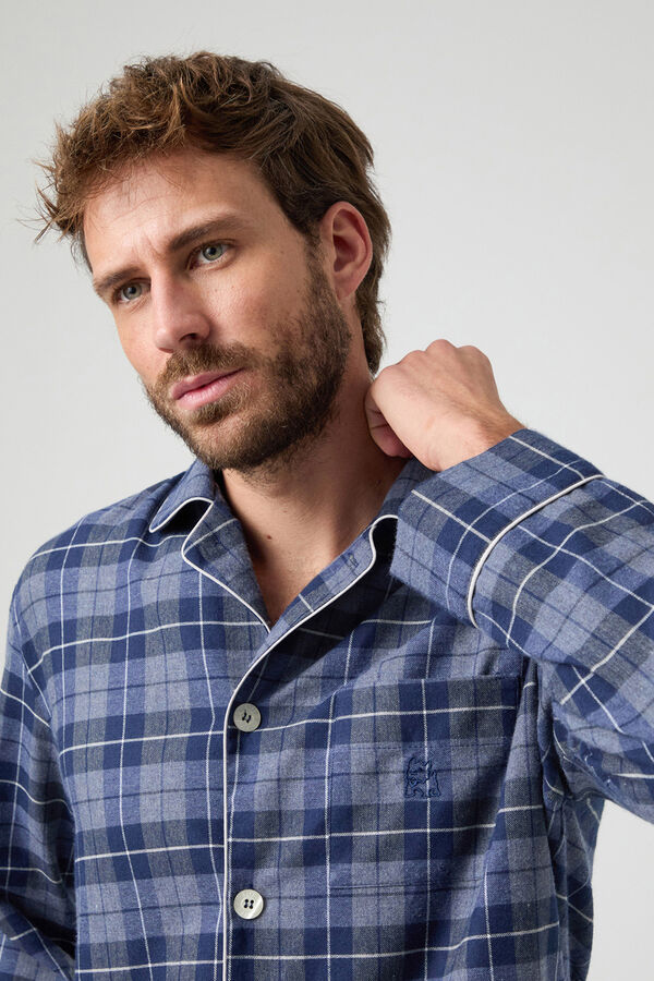 Kiff-Kiff Piajama Kiff Kiff Tipo Viyela Cuadros Azul azul