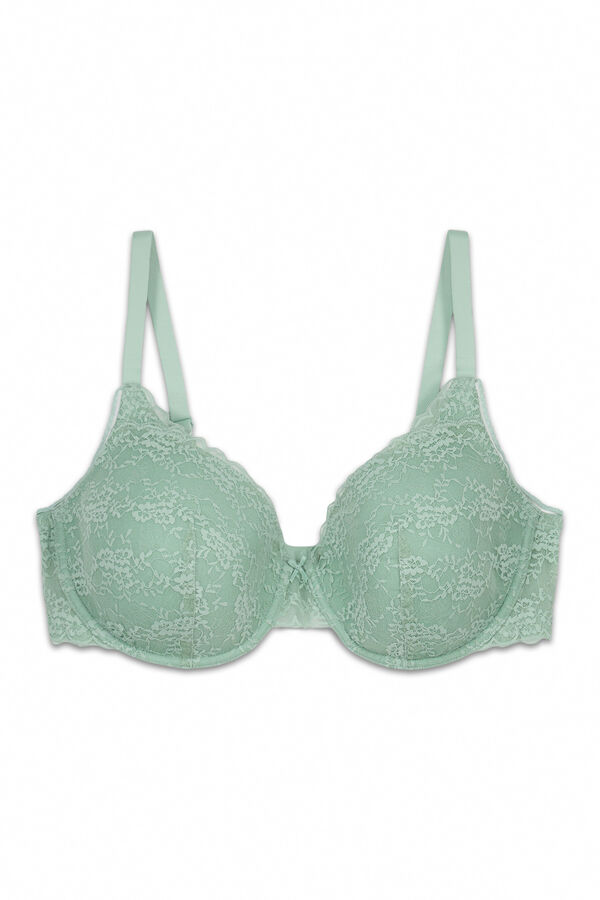 Women'secret Green classic padded lace bra BEAUTIFUL green