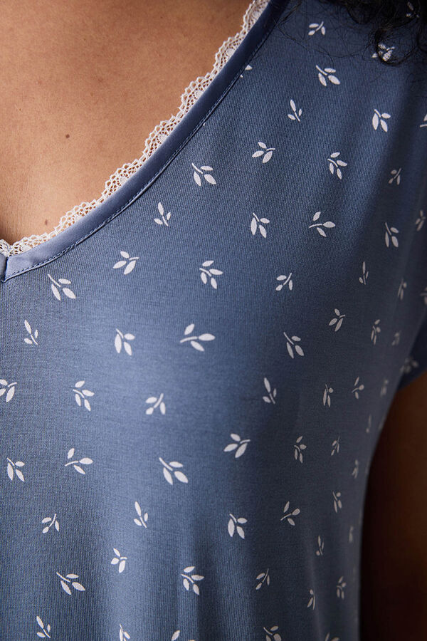 Penti Short gray floral nightgown Siva