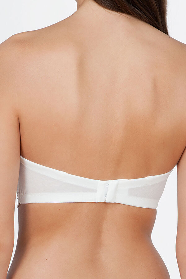 Womensecret Ivette Bridal white strapless bra with double push-up Naturweiß