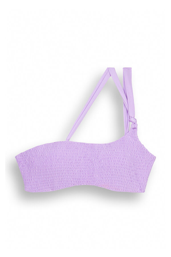 Womensecret Lilac asymmetric bandeau bikini top pink