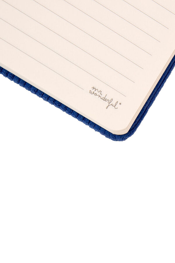 Mr. Wonderful Libreta A5 pana azul Klein - Elegance with attitude estampado