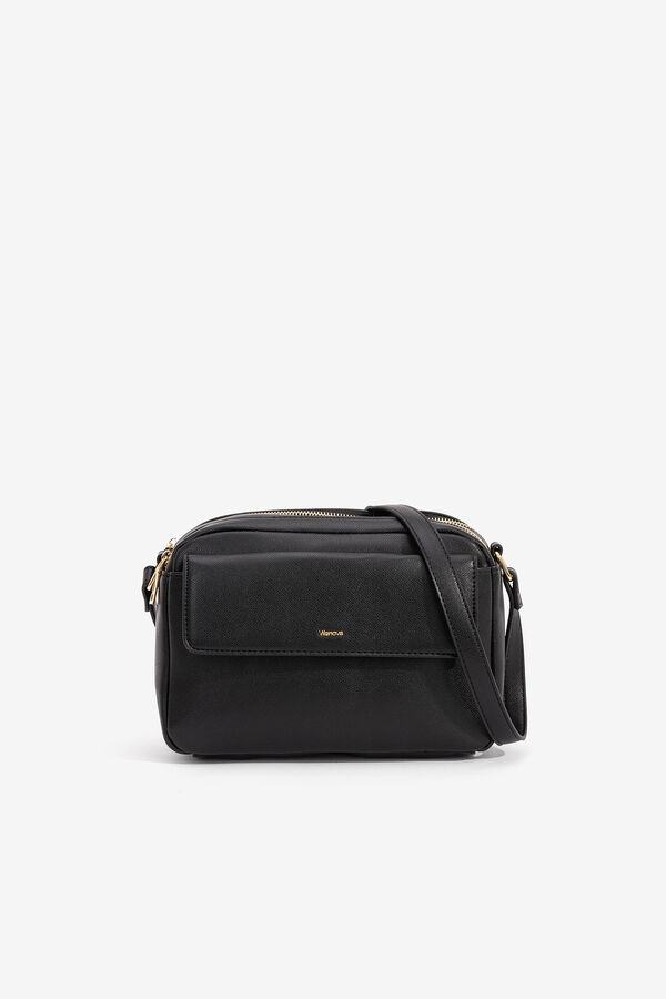 Vilanova Crossbody bag with front pocket noir