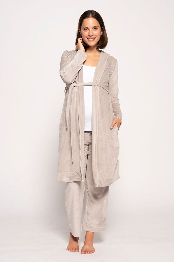 Womensecret Maternity velour robe grey