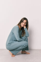 Women'secret Green pointelle long pyjamas blue