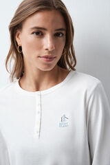 Women'secret White cotton long T-shirt beige