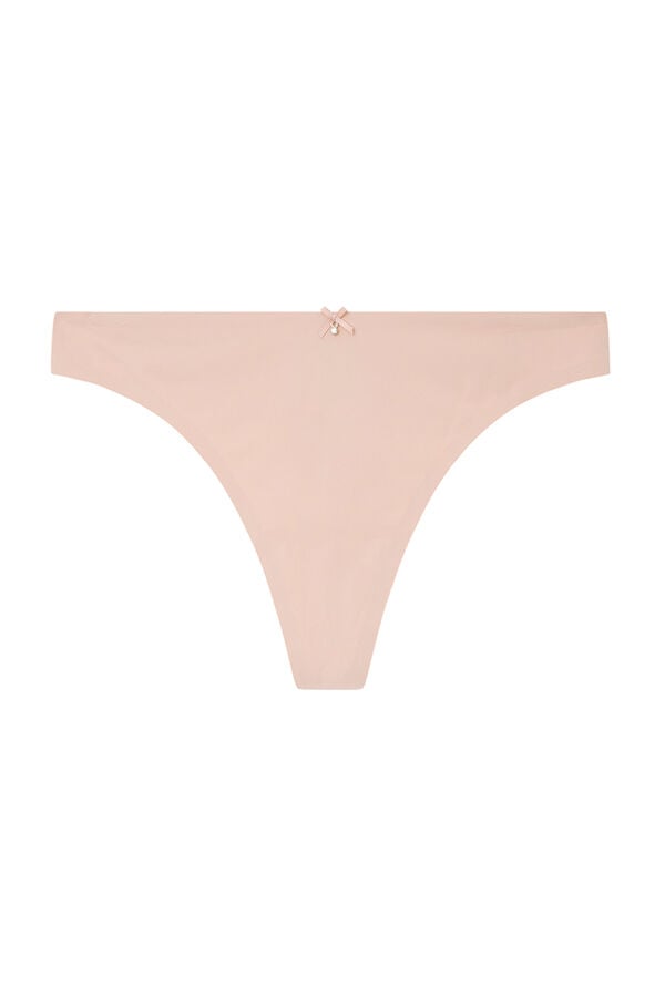 Womensecret Pink microfibre and lace tanga pink
