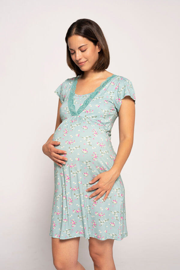 Ohma! Floral print nursing nightgown printed