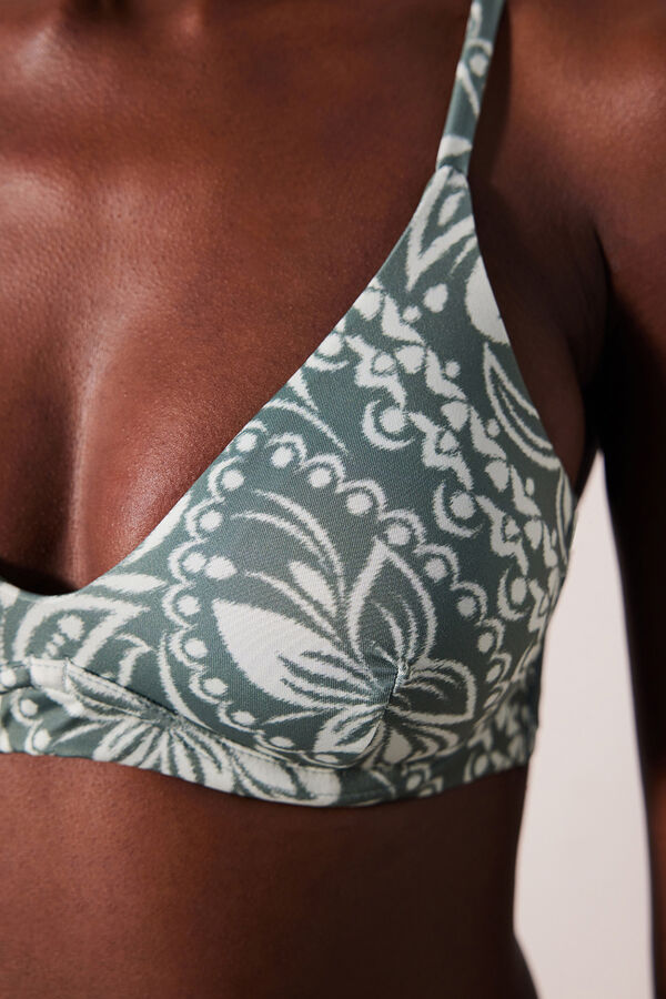 Womensecret Camellia Underwire Bralet Bikini Top rávasalt mintás