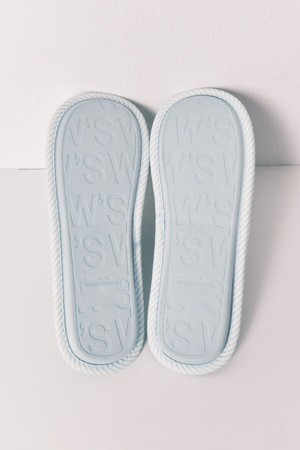 Women'secret Green striped bow slippers green