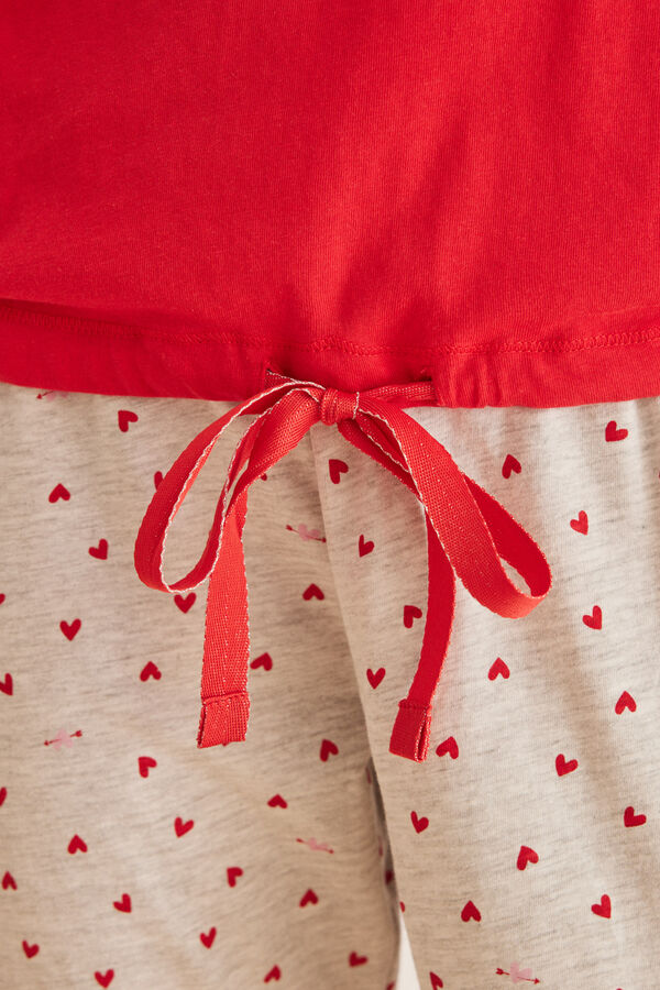 Womensecret Csőrike-mintás pizsama 100% pamutból piros