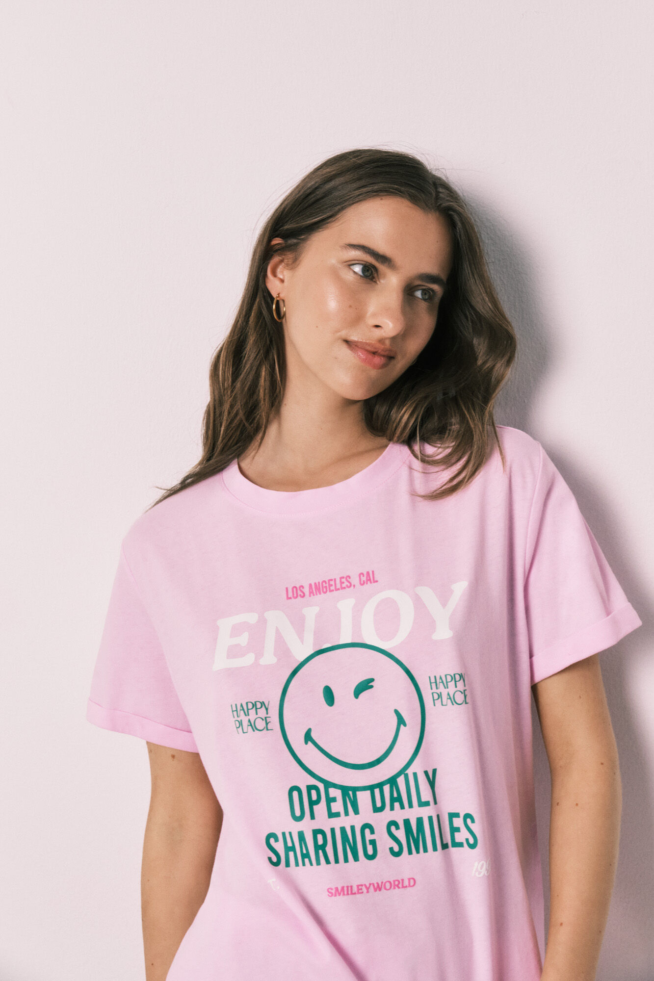 Women'secret Pink striped long pyjamas SmileyWorld&reg;