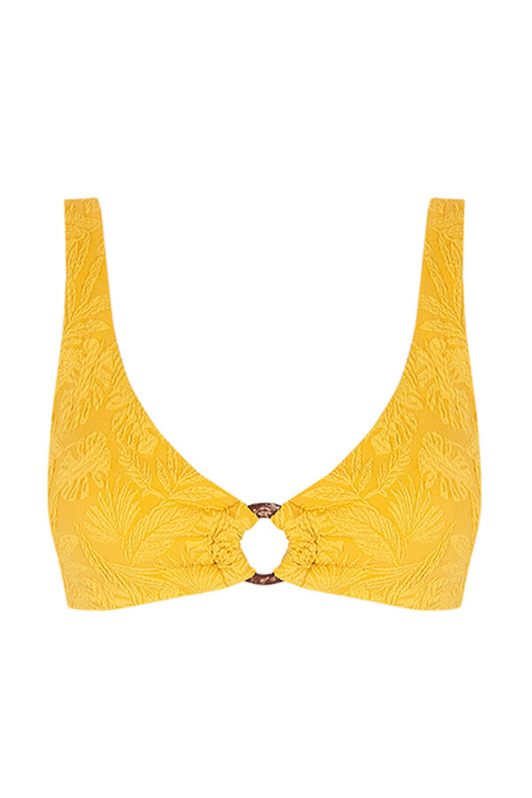 Womensecret Yellow halterneck bikini top printed