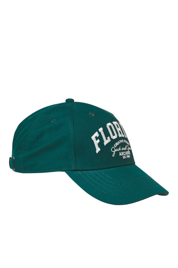 Jack & Jones Gorra algod&oacute;n con texto bordado turquesa