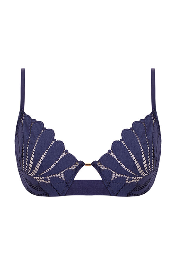 Womensecret NATURAL Blue embroidered lace triangle bra blue