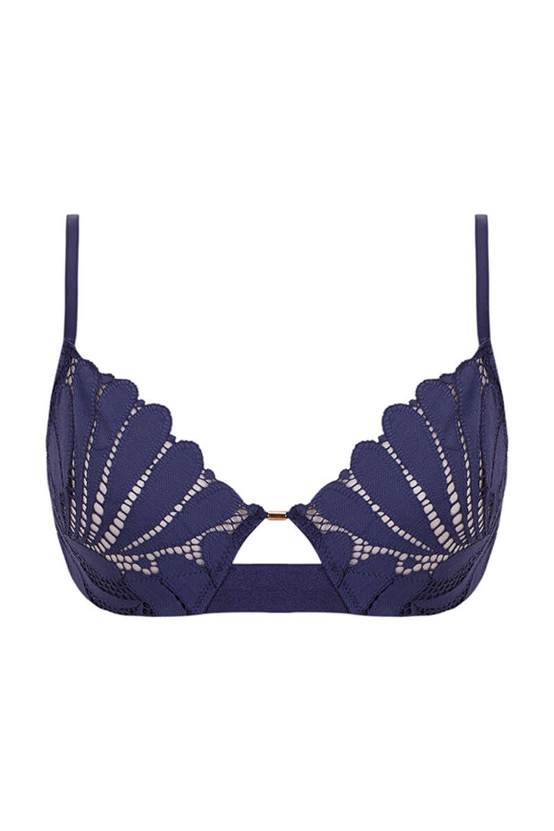 Womensecret NATURAL Blue embroidered lace triangle bra blue