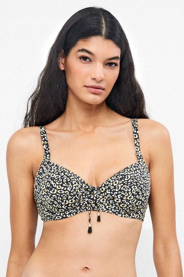Gisela Top bikini capacidad animal print blanco