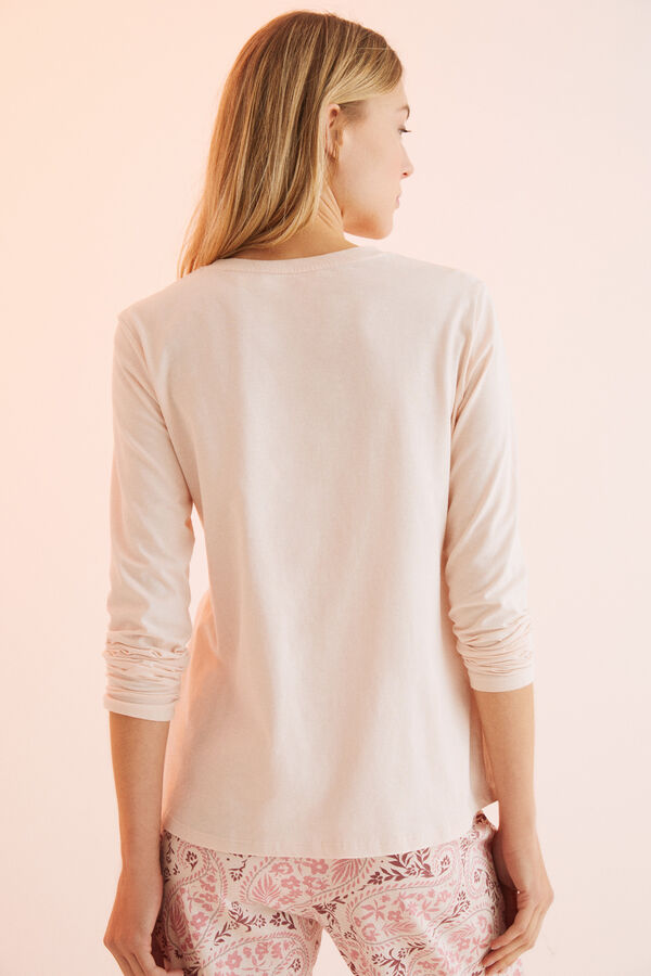 Womensecret T-shirt manches longues 100 % coton rose rose