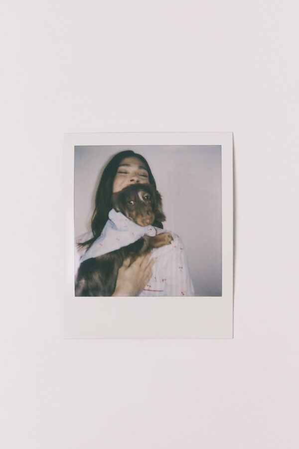 Women'secret Yellow cotton floral print capri pyjamas beige