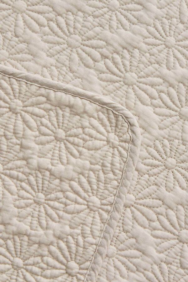 Textura Colcha Acolchado Flores cru