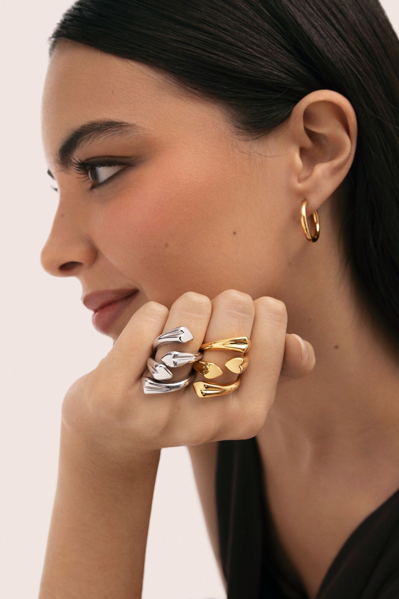 Singularu Abbraccio Amour Ring Stahl