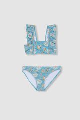 Gocco Bikini estampado flores azul claro turquesa