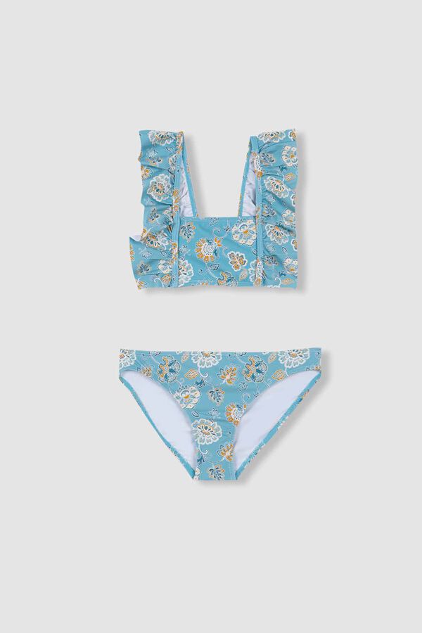 Gocco Bikini estampado flores azul claro turquesa