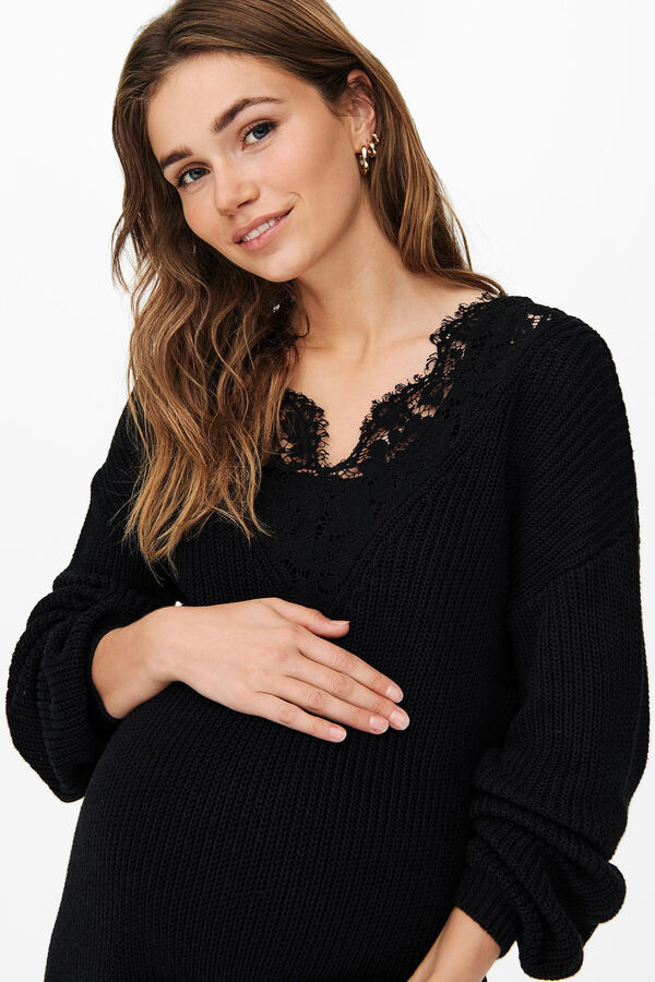 Womensecret Jersey-knit midi maternity dress Crna