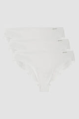 Gisela Laser-cut Brazilian panties beige