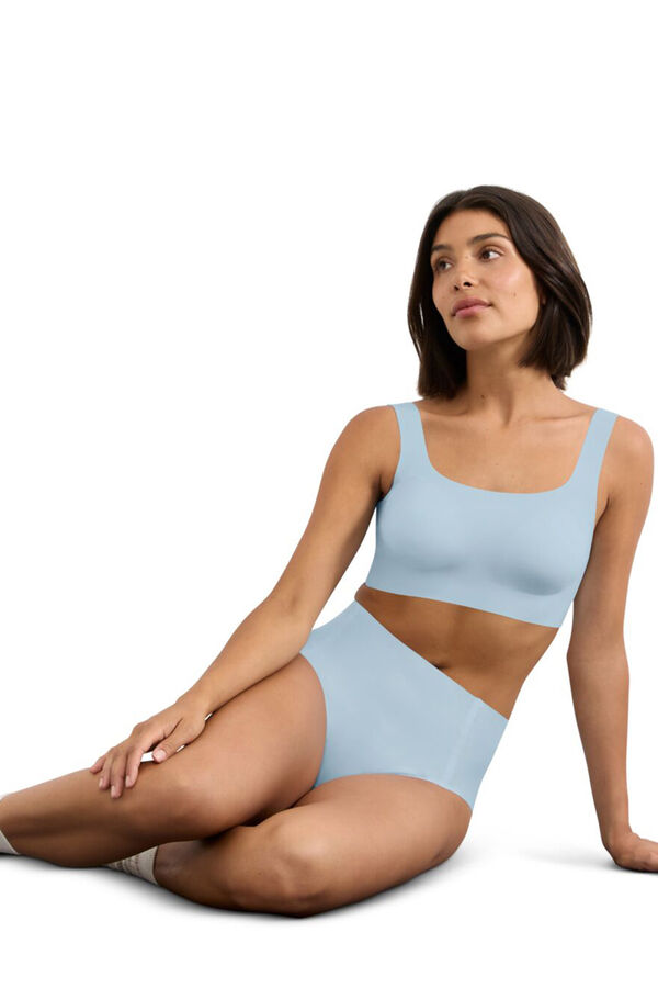 Sloggi Cueca cintura alta em microfibra sem costura azul