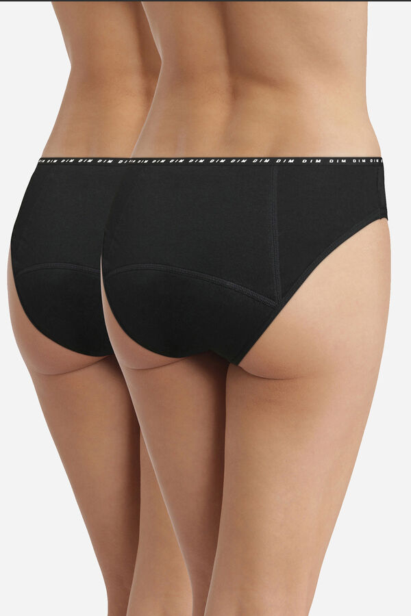 DIM Pack de 2 cuecas menstruais para fluxo abundante DIM  preto
