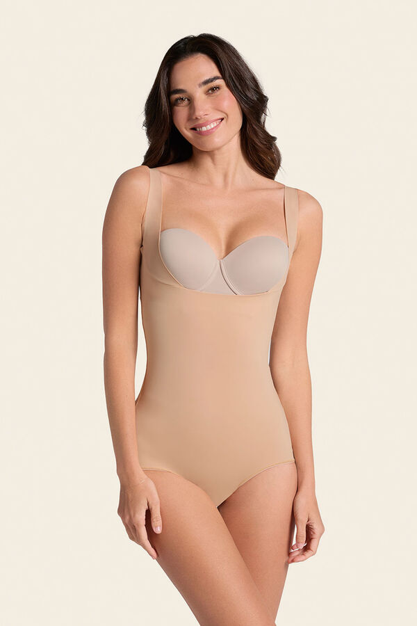 Leonisa Body faja moldeador de aspecto invisible en gl&uacute;teos beige